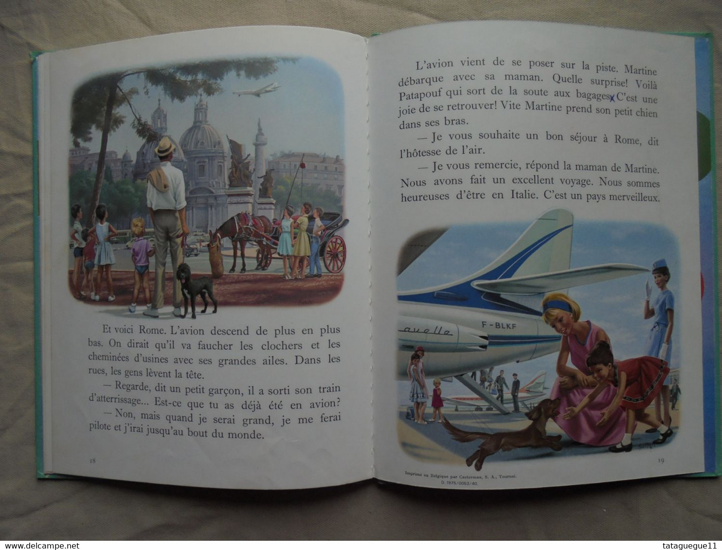 Ancien - Livre enfant Martine en avion par G. Delahaye/M. Marlier Casterman 1965