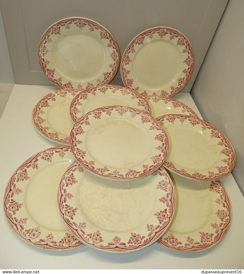 *10 ASSIETTES PLATES CERAMIQUE D'ART H BOULENGER CHOISY LE ROI BORDEAUX DECO   E - Choisy Le Roi (FRA)