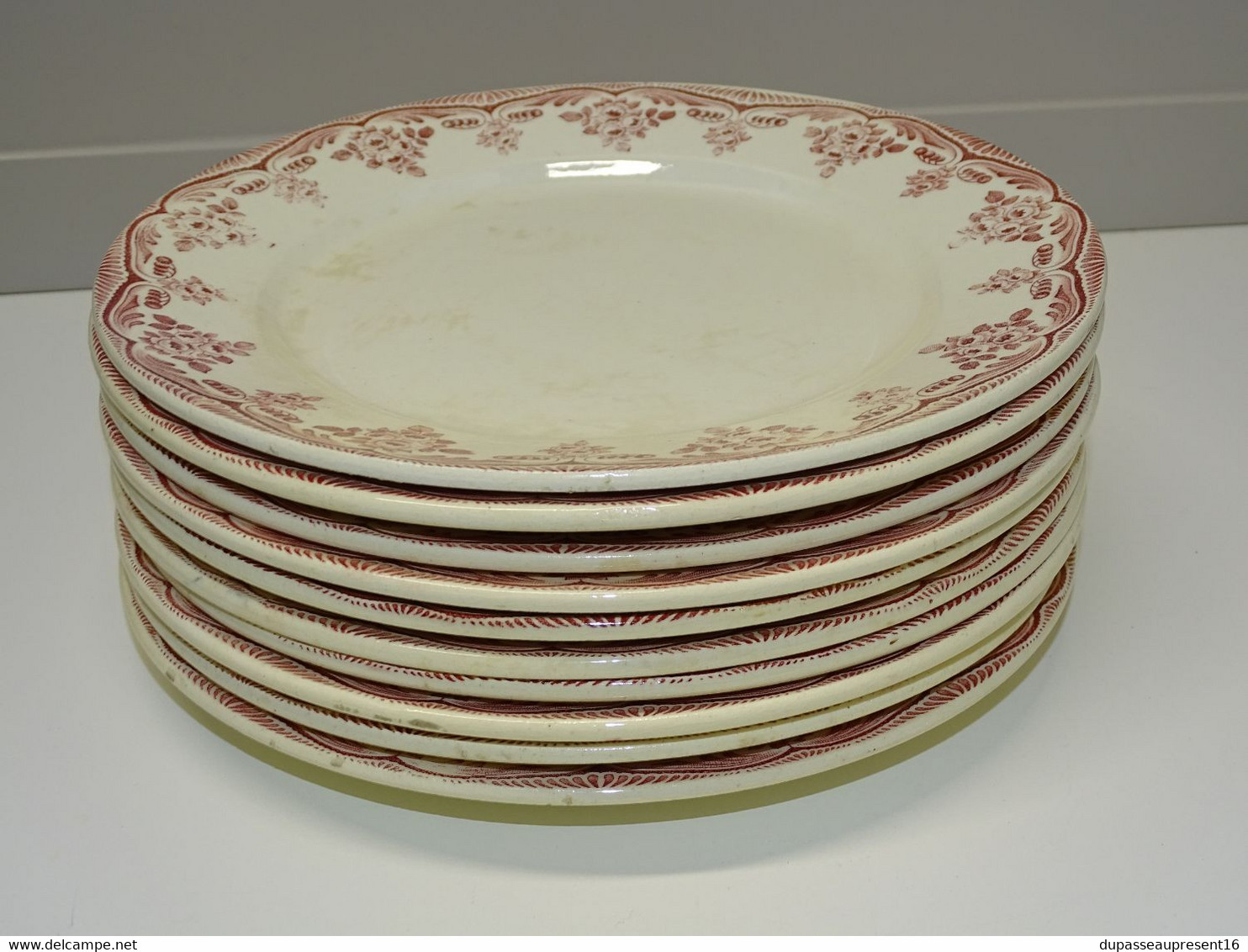 *10 ASSIETTES PLATES CERAMIQUE D'ART H BOULENGER CHOISY LE ROI BORDEAUX DECO   E - Choisy Le Roi (FRA)