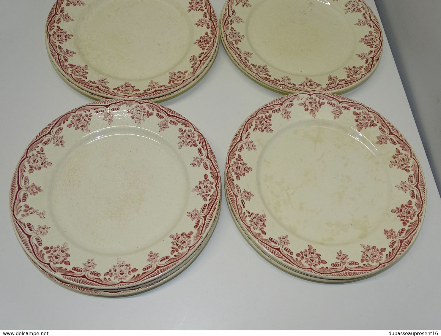 *10 ASSIETTES PLATES CERAMIQUE D'ART H BOULENGER CHOISY LE ROI BORDEAUX DECO   E