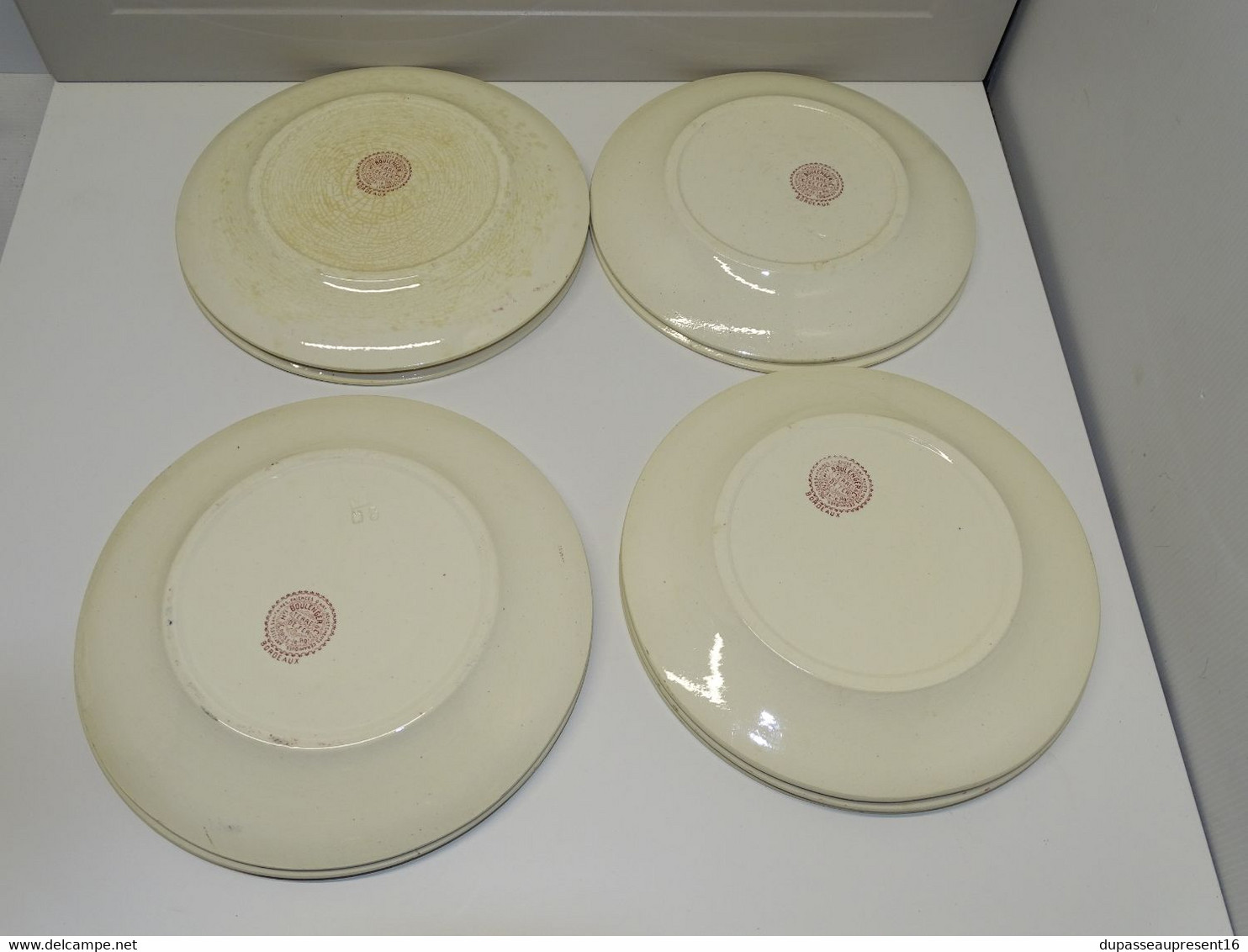 *10 ASSIETTES PLATES CERAMIQUE D'ART H BOULENGER CHOISY LE ROI BORDEAUX DECO   E