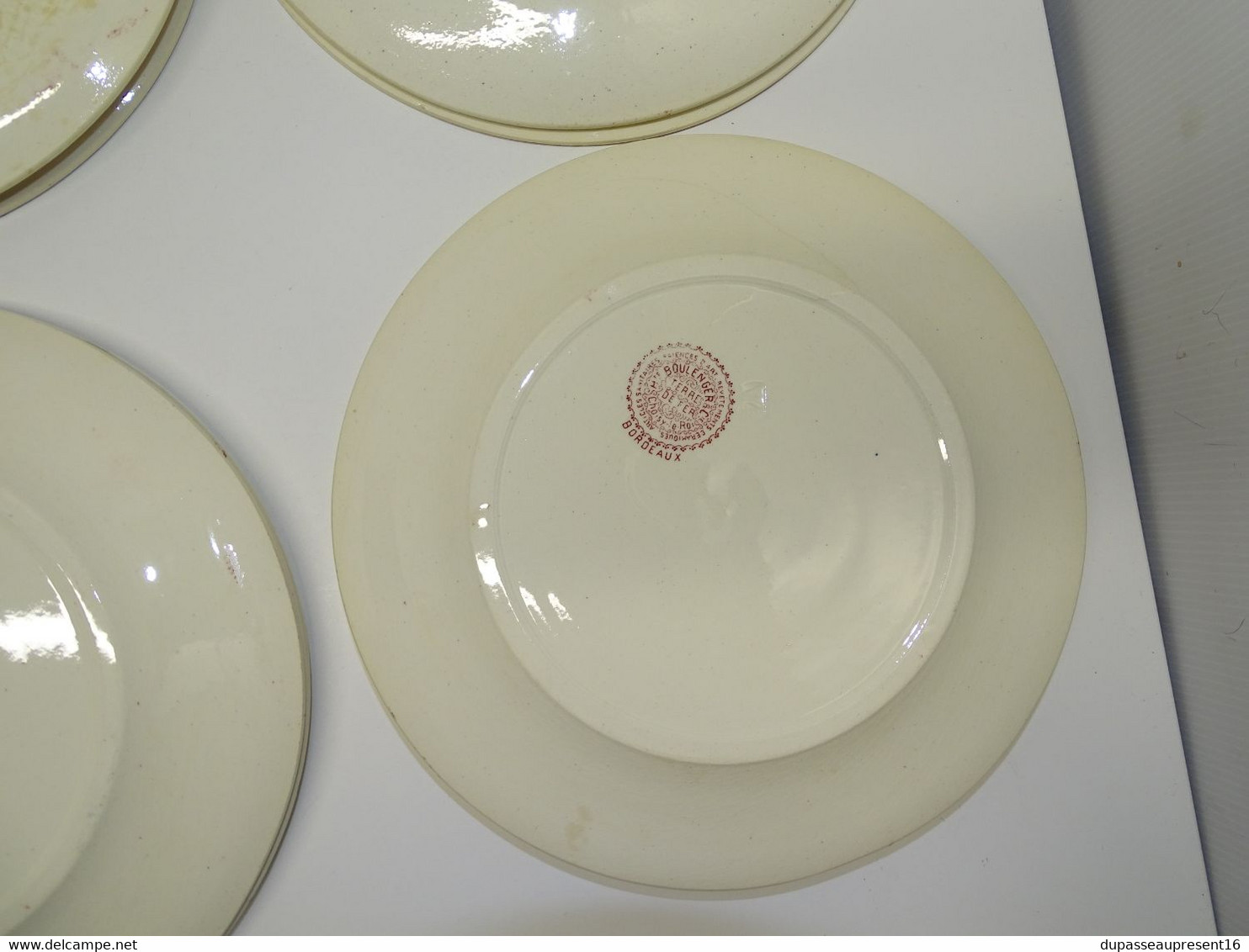 *10 ASSIETTES PLATES CERAMIQUE D'ART H BOULENGER CHOISY LE ROI BORDEAUX DECO   E