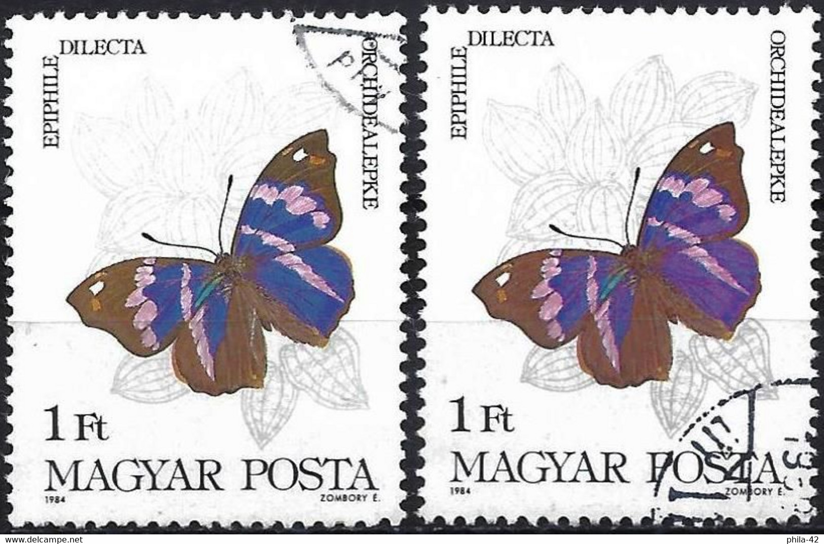 Hungary 1984 - Mi 3681 - YT 2911 ( Butterfly ) Two Shades Of Color - Variedades Y Curiosidades