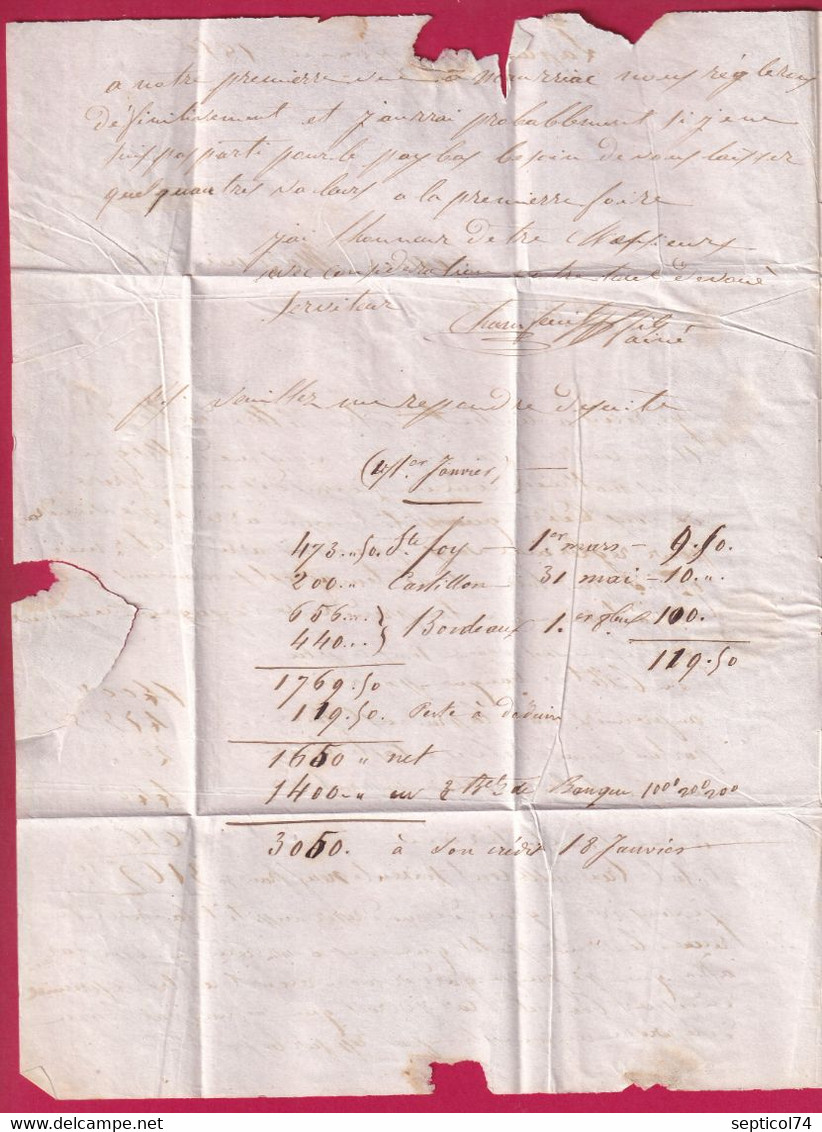 CURSIVE 18 LAPLEAU CORREZE POUR AURILLAC CANTAL 1850 INDICE 13 TAXE MODIFIEE LETTRE COVER FRANCE - 1801-1848: Vorläufer XIX