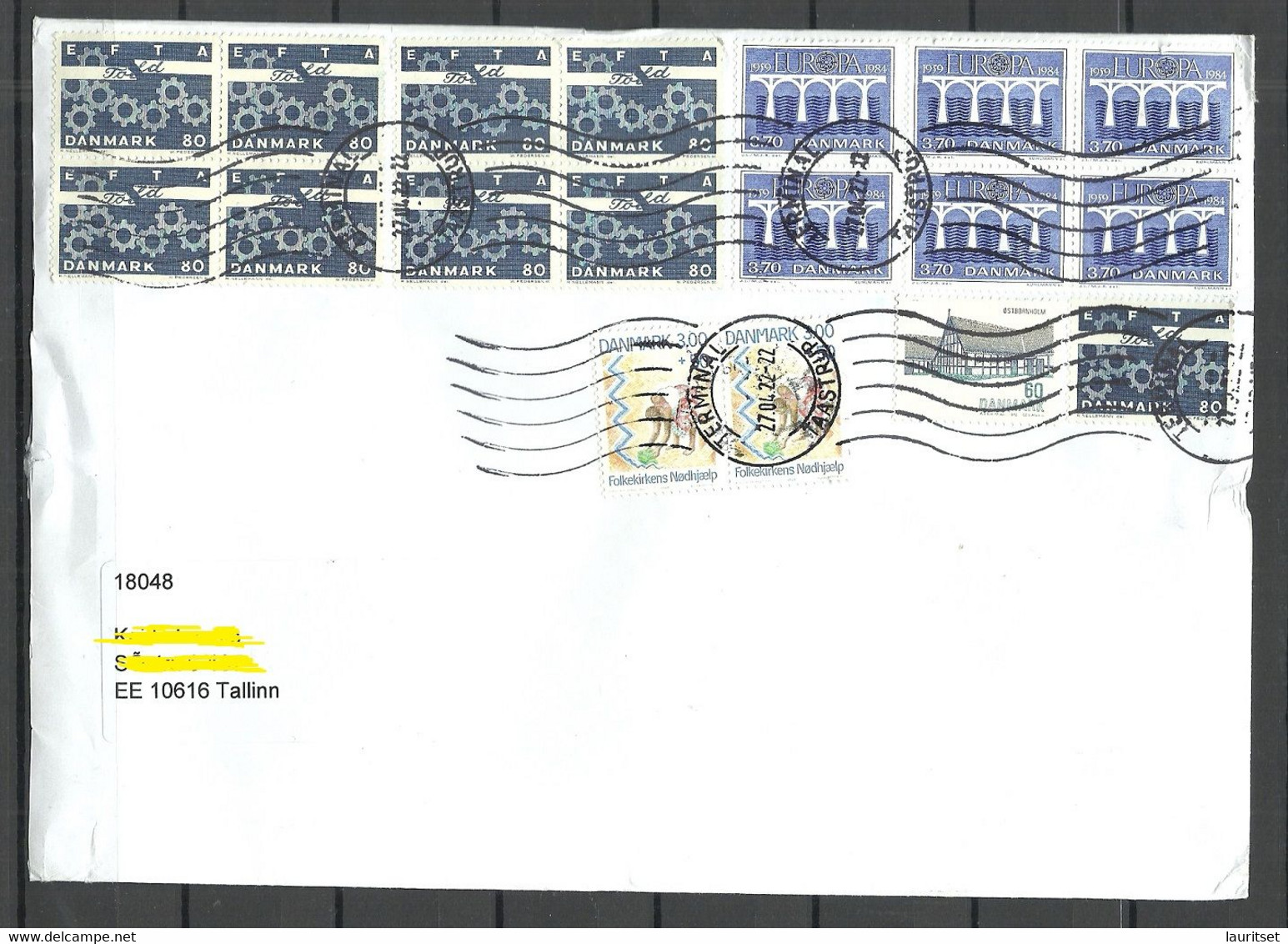 DENMARK Dänemark 2022 Cover To Estonia With Many Stamps - Storia Postale