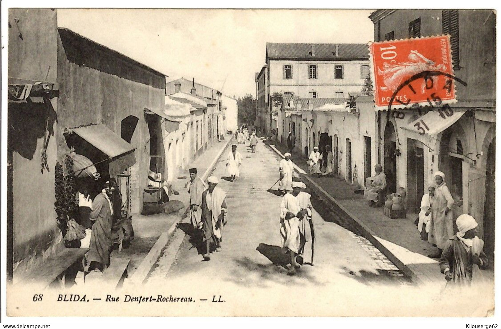 BLIDA - Rue Denfert Rochereau - Timbré - 30/10/1913 - Blida