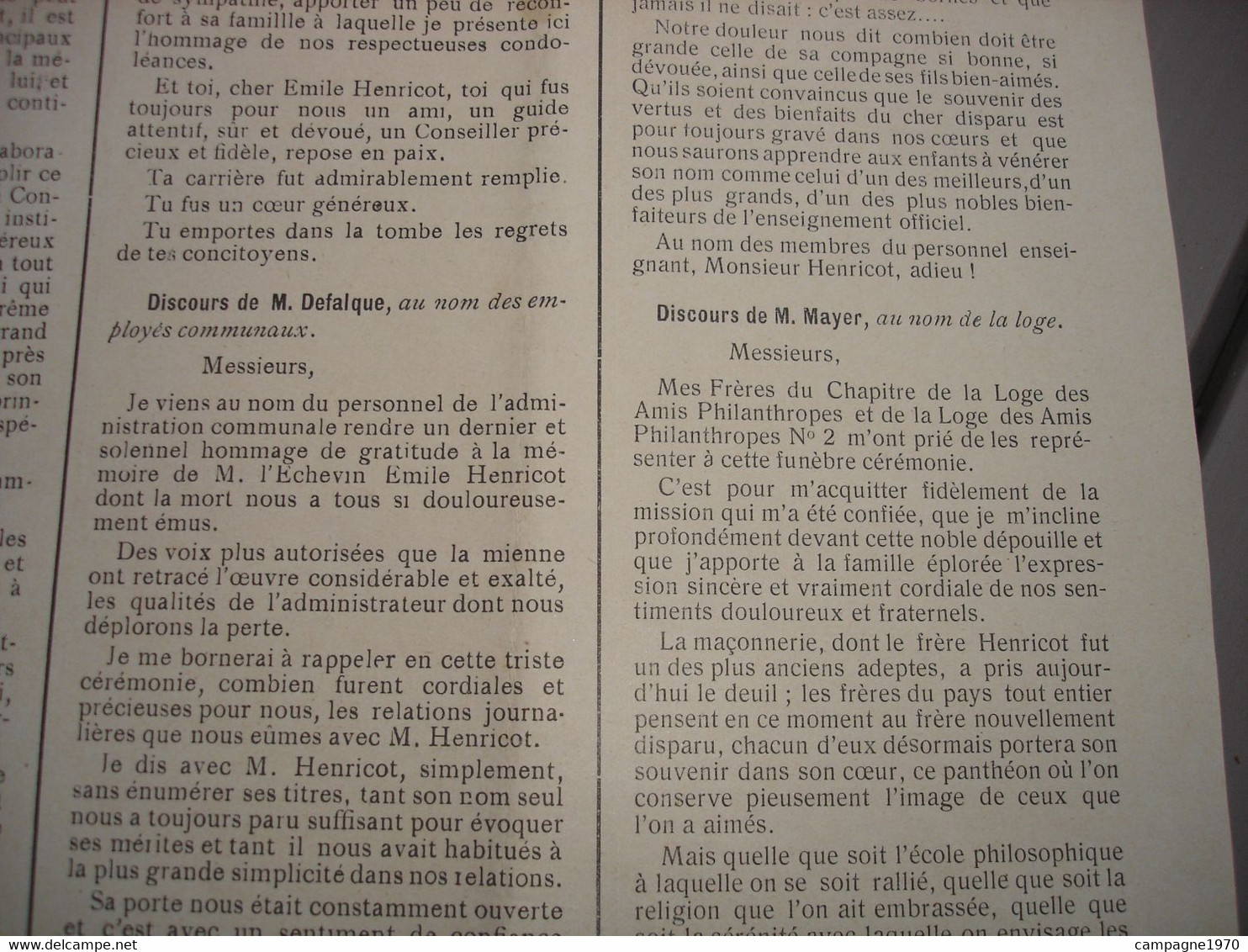 RARE JOURNAL LIBERAL - " L'EVEIL " 1910 - FUNERAILLES DE M. HENRICOT - WAVRE GENAPPE PERWEZ COURT SAINT ETIENNE - Otros & Sin Clasificación