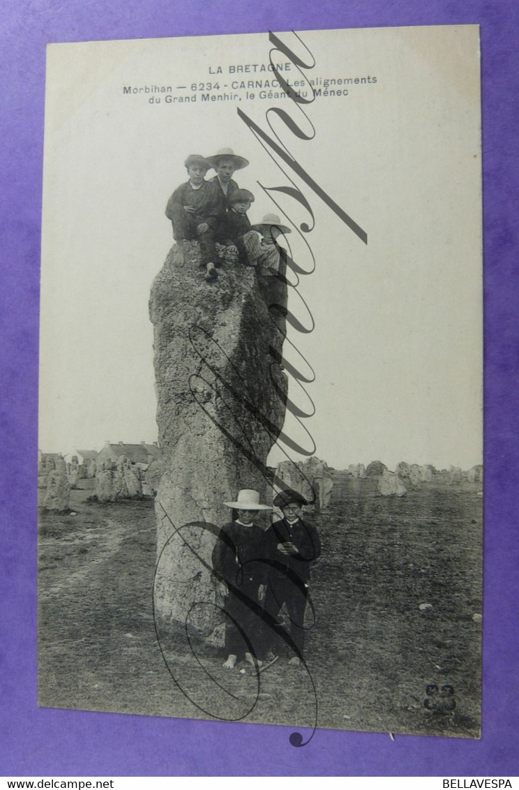 Carnac Grand Menhir. Géant De Ménec-Dolmen   -2 X Cpa - Carnac