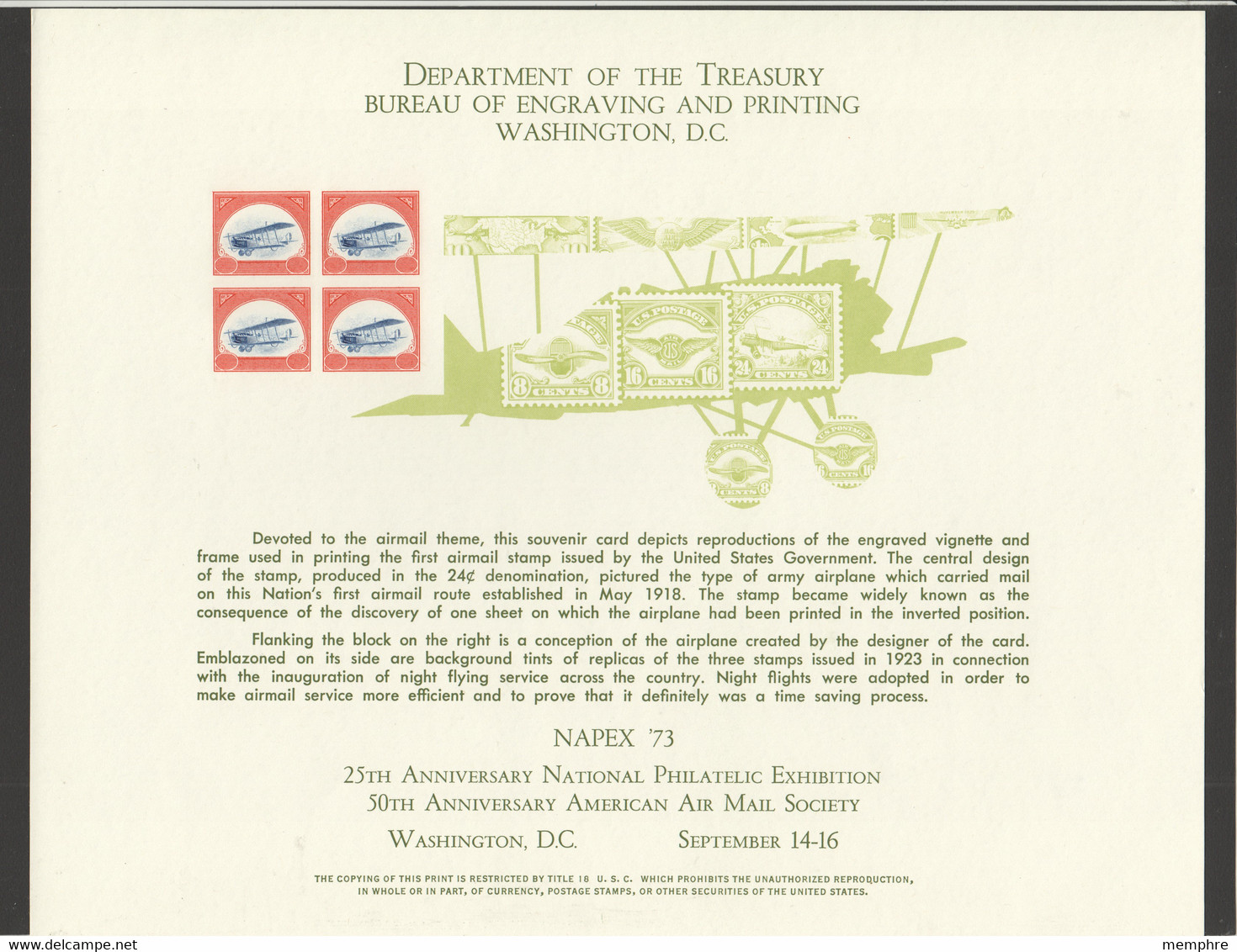 NAPEX '73  - INVERTED JENNY - Recordatorios