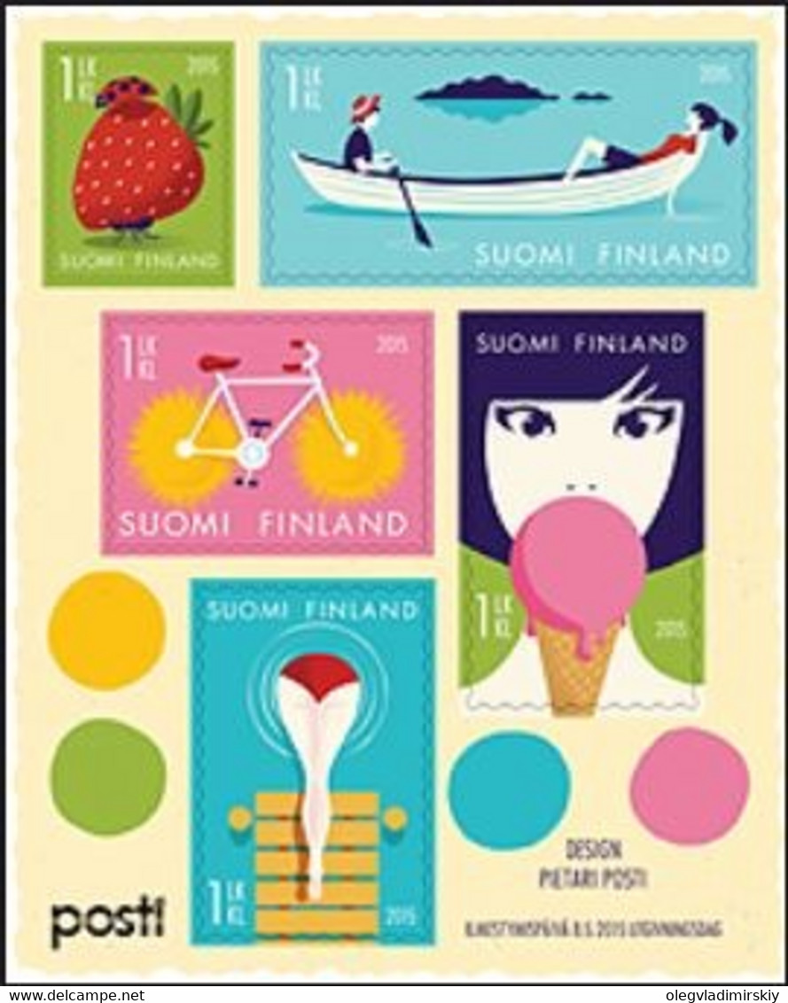 Finland 2015 Perfect Summer Posters Emotions Set Of 5 Stamps In Block Mint - Neufs