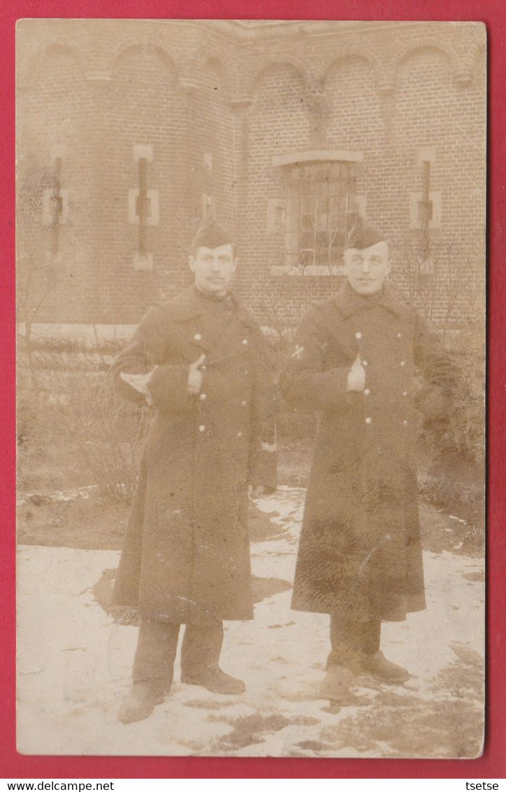 Mortsel / Oude God  - 2 Soldaten... Fotokaart - 1907 ( Verso Zien ) - Mortsel