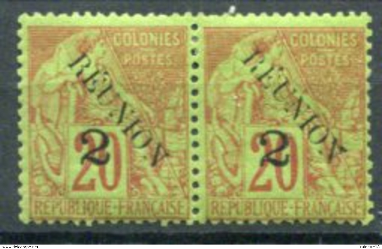 Réunion    31 * Paire Type III - Unused Stamps