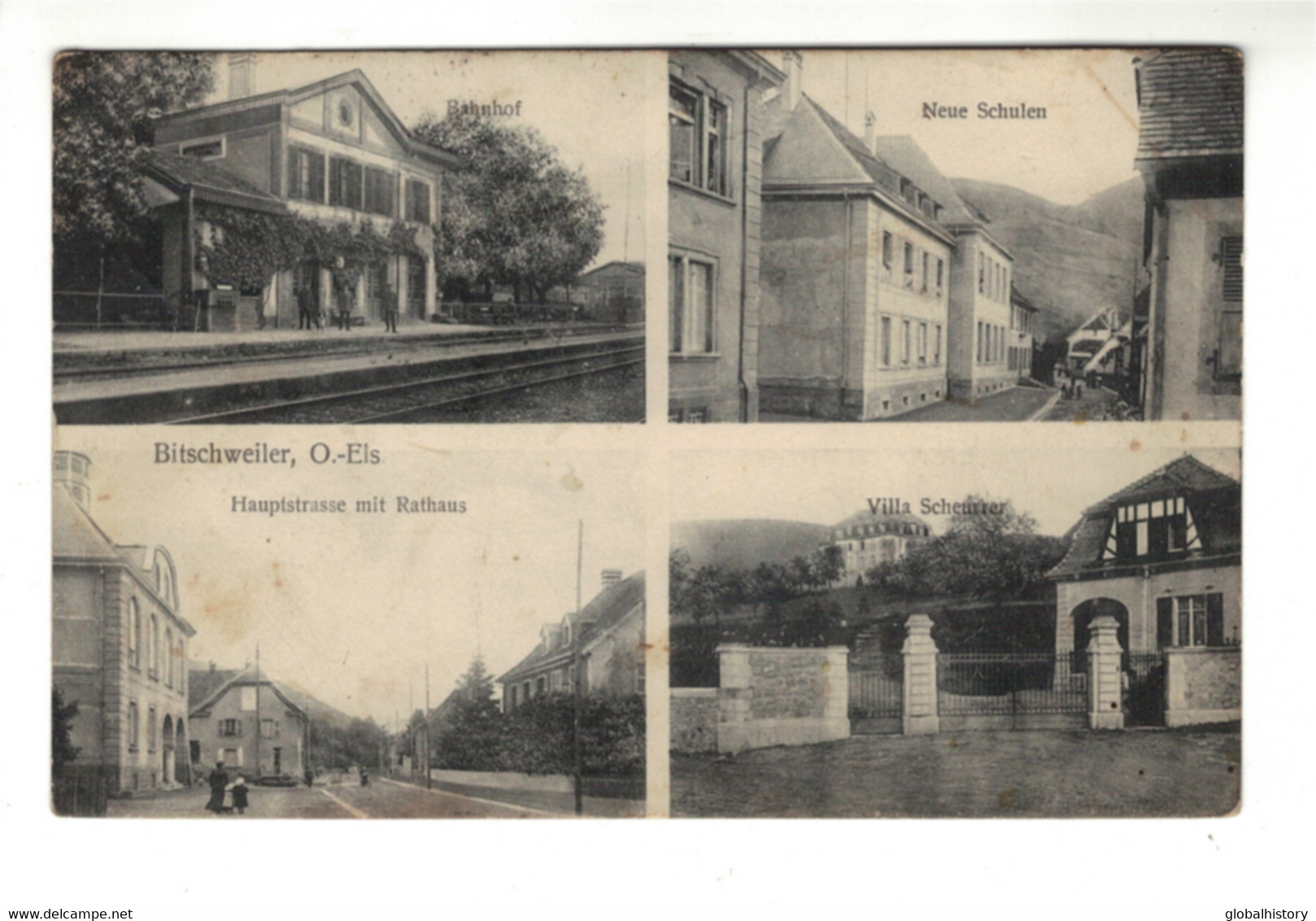 DG2778 - BITSCHWEILER - BAHNHOF, NEUE SCHULEN, VILLA SCHEURRERHAUPTSTRAßE MIT RATHAUS - Otros & Sin Clasificación