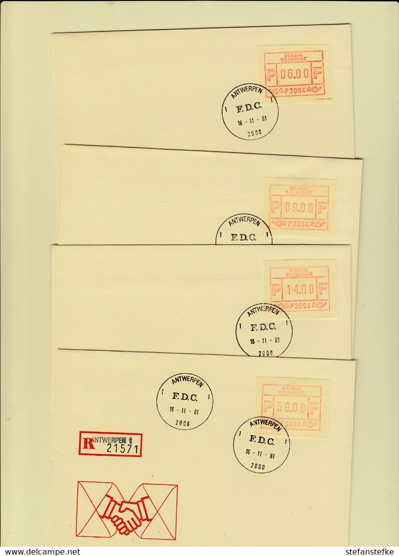 Belgie - Belgique : Ocb Nr ATM1 - 6 FDC  (zie 6 Scans) - Lettres & Documents