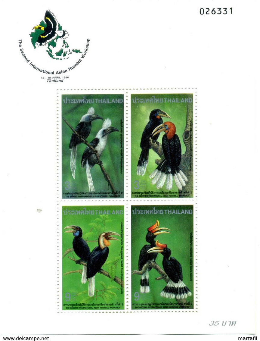 1996 TAILANDIA Thailande BF 64a MNH ** Uccelli Birds Oiseaux - Papageien