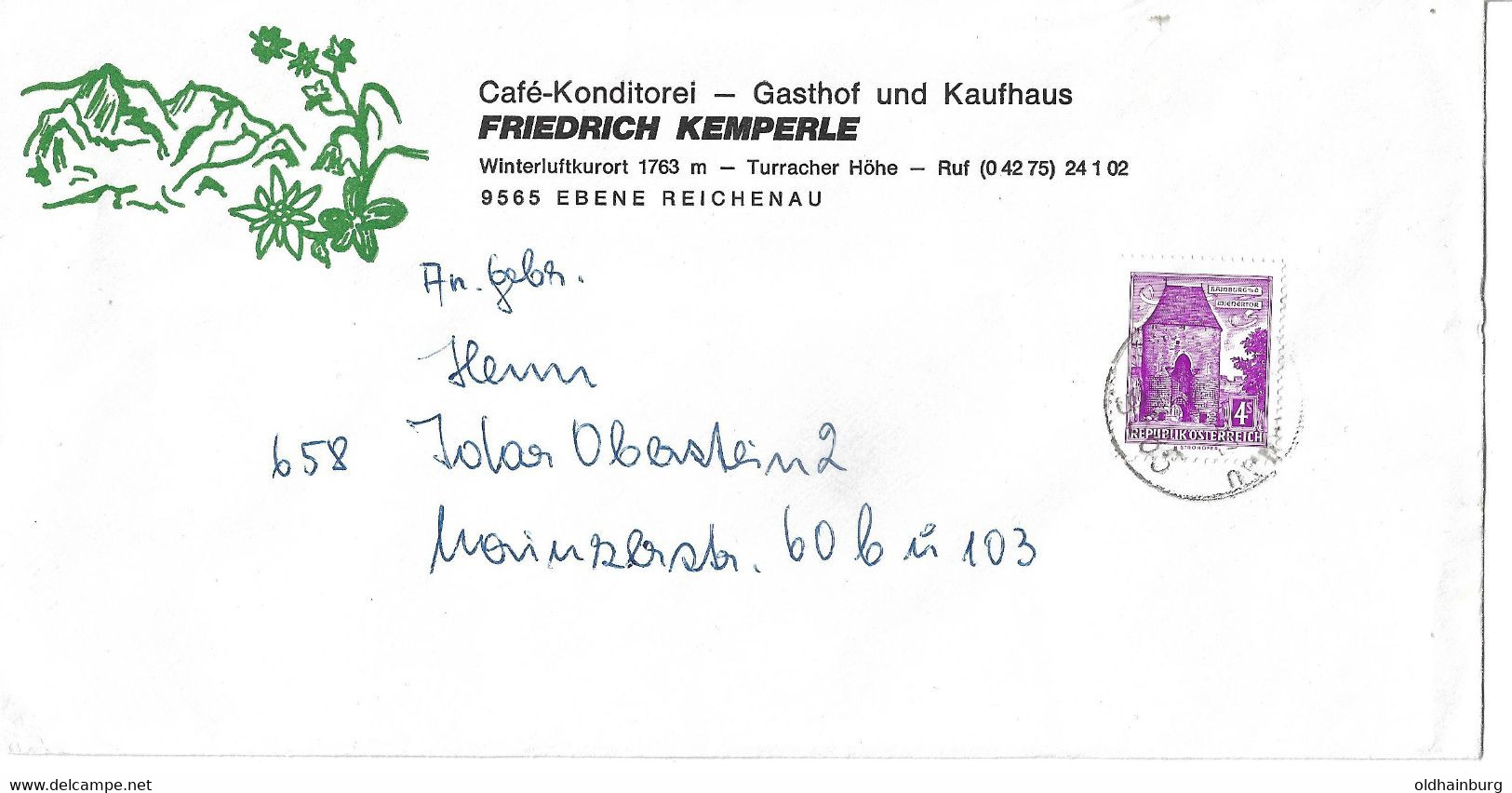 3248q: Beleg Aus 1972, Gasthof- Kaufhaus Friedrich Kemperle, Brief Nach D- Idar- Oberstein - Feldkirchen In Kärnten