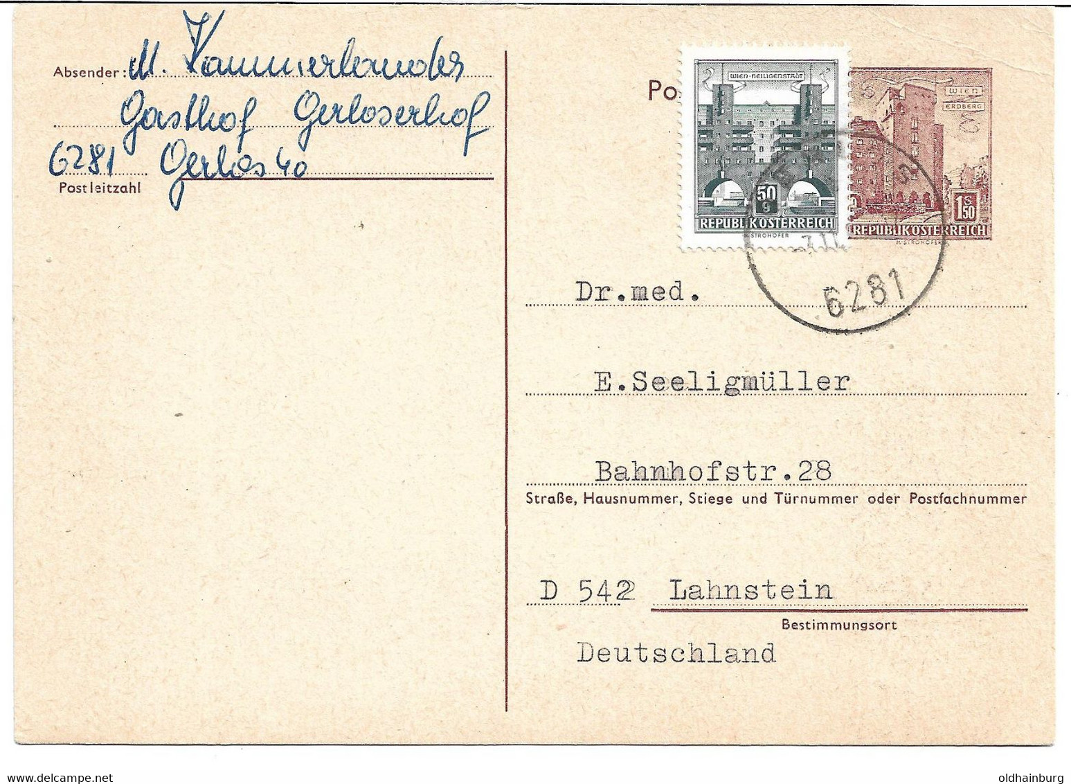 3248s: Postkarte Aus 1969, Gasthof Gerloserhof, 6281 Gerlos, Leider Kein Zimmer Mit Bad, Hotelreservierung, Nach BRD - Gerlos