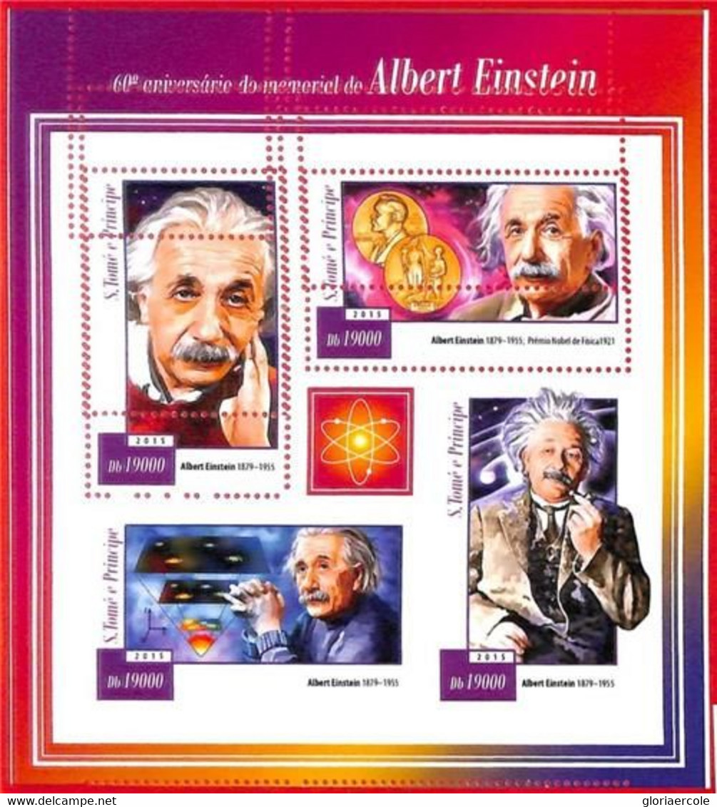 A4508 - SAO TOME & PRINCIPE -ERROR MISPERF Miniature Sheet: 2015 Albert Einstein - Albert Einstein