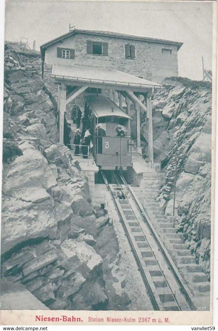 ZWITZERLAND-SCHWEIZ-SUISSE-SVIZZERA-BERNE-NIESEN-BAHN-STATION-NIESEN KULM-CARTOLINA NON VIGGIATA  -ANNO 1920-30 - Berna