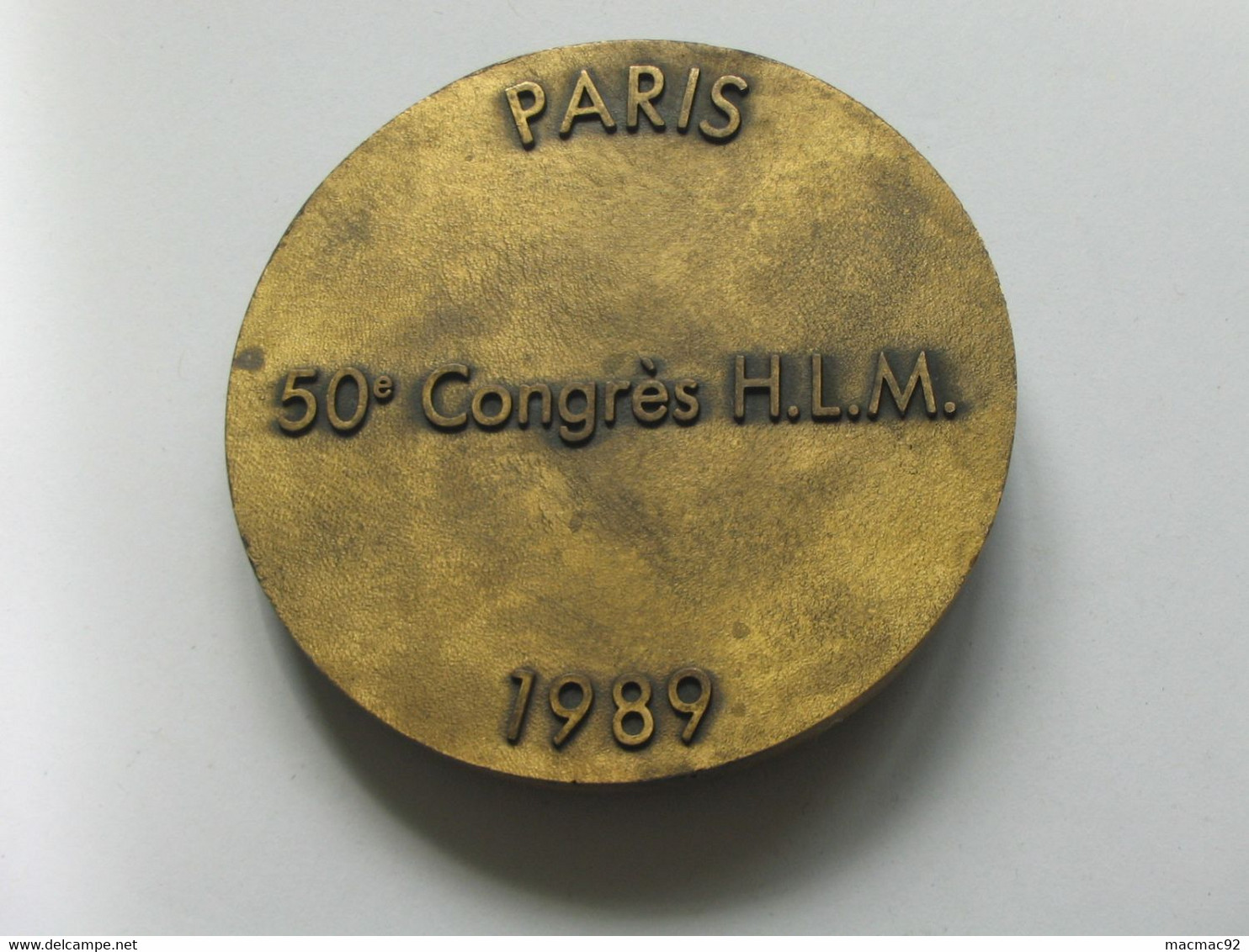 Médaille PARIS 50e Congrès H.L.M 1989  **** EN ACHAT IMMEDIAT **** - Professionnels / De Société