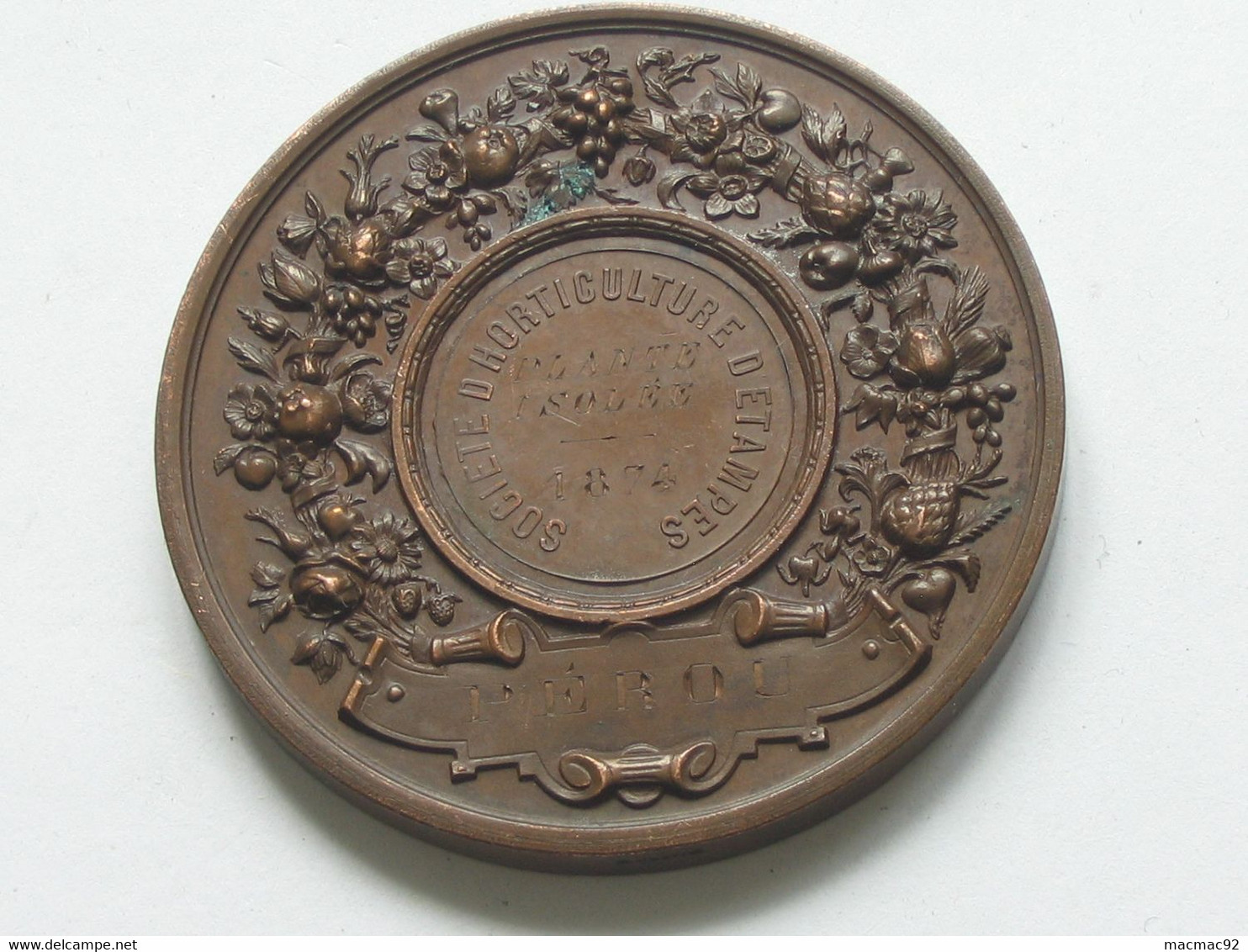 Médaille VILLE D'ETAMPES - Société D'Horticulture D'Etampes 1874   **** EN ACHAT IMMEDIAT **** - Professionnels / De Société