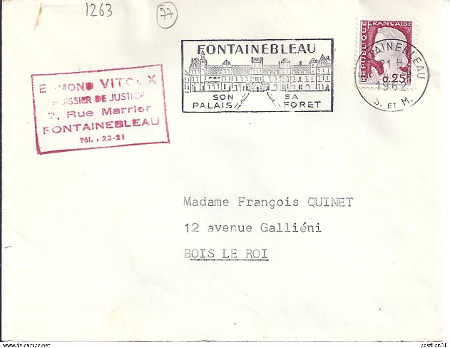 TYPE MARIANNE DE DECARIS N° 1263 SEUL SUR LETTRE DE 1960/62 - 1960 Maríanne De Decaris