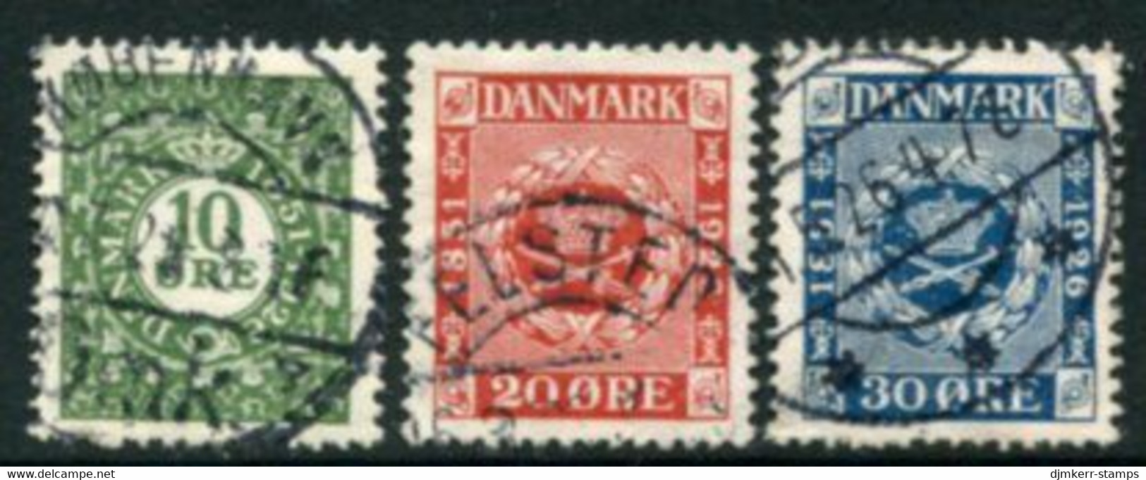 DENMARK 1926 Stamp Anniversary  Used. Michel 153-55 - Usado