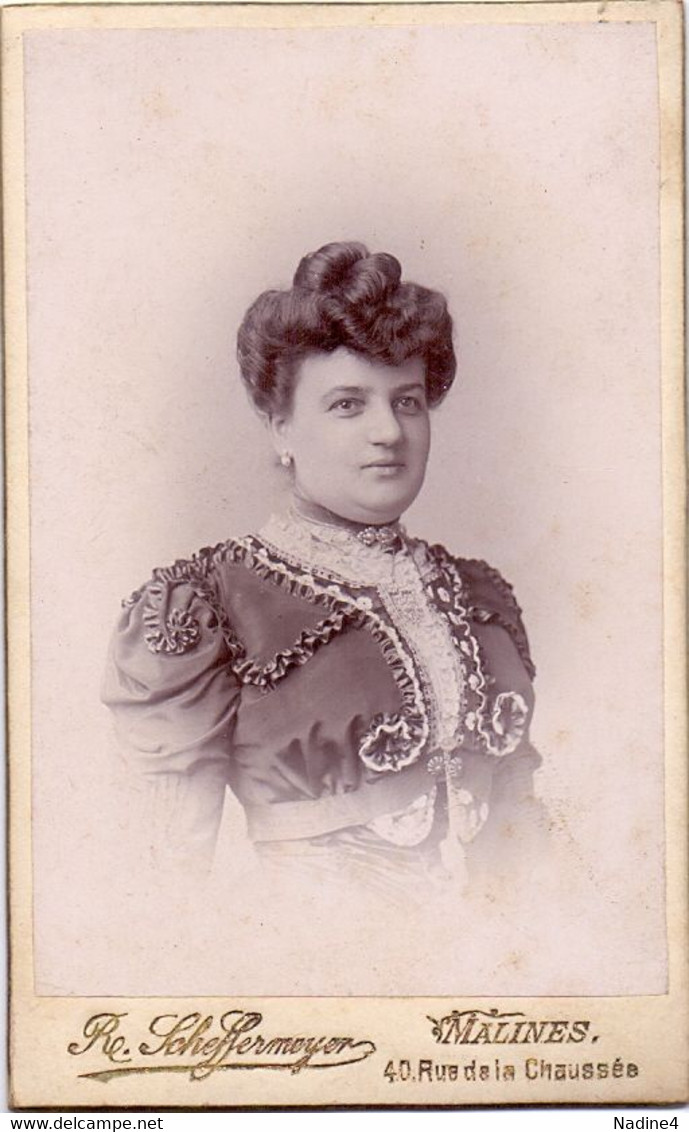 Foto Photo Hard Karton - Vrouw Femme - Fotograaf Photographe Photographie - Scheffermeyer - Malines Mechelen - Ancianas (antes De 1900)