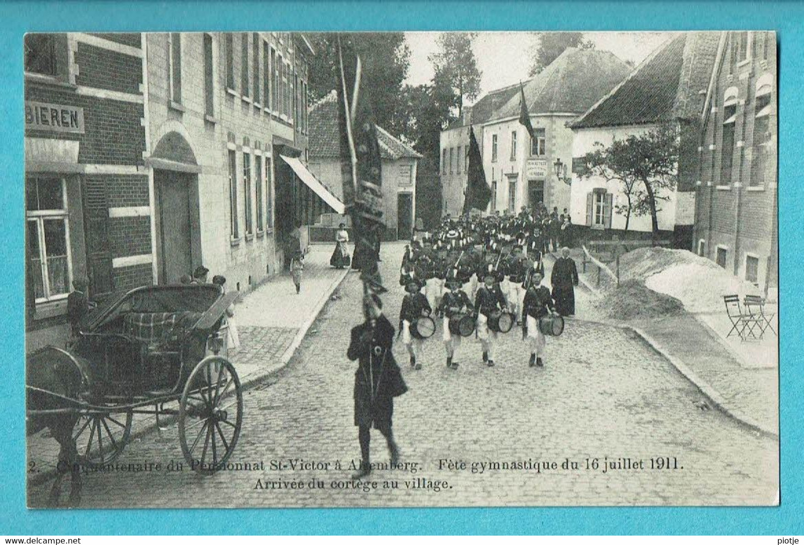 * Alsemberg - Beersel (Vlaams Brabant) * (nr 2) Cinquantenaire Pensionnat St Victor, Fete Gymnastique 1911, Cortège, TOP - Beersel