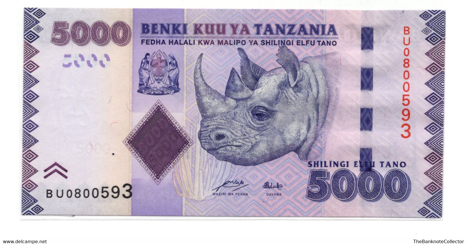 Tanzania 5000 Shillings ND 2010 P-43 UNC - Tanzania