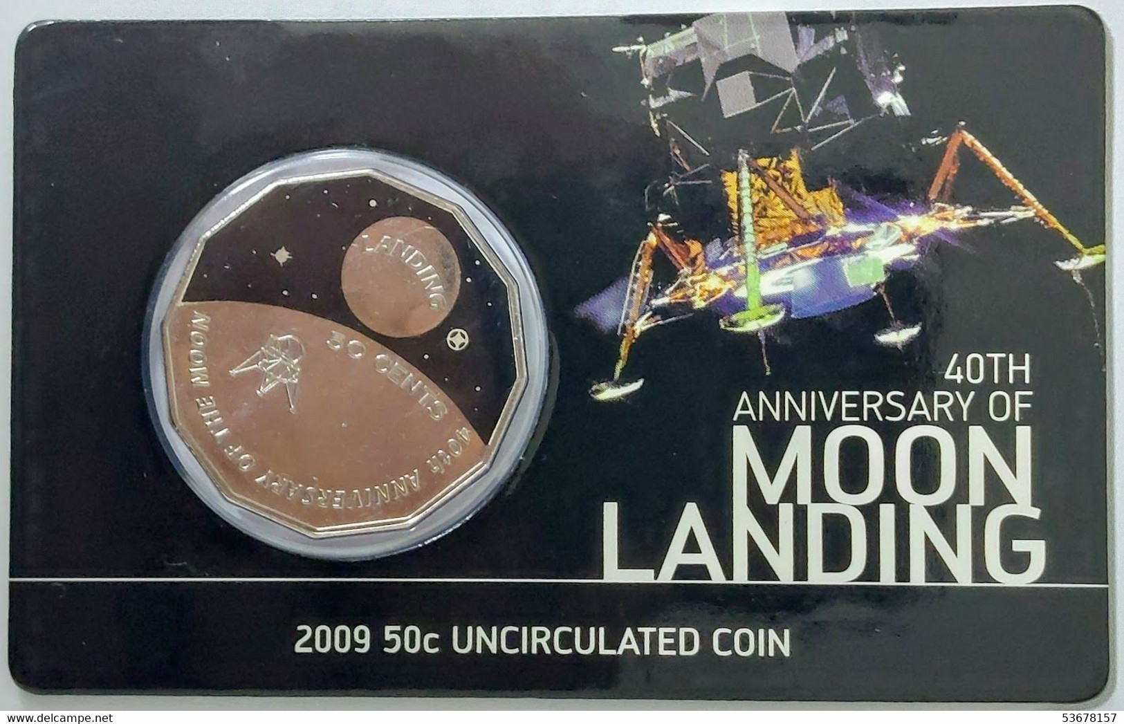 Australia - 50 Cents, 2009, 40th Anniversary - Moon Landing, BU, KM# 1462 - Colecciones