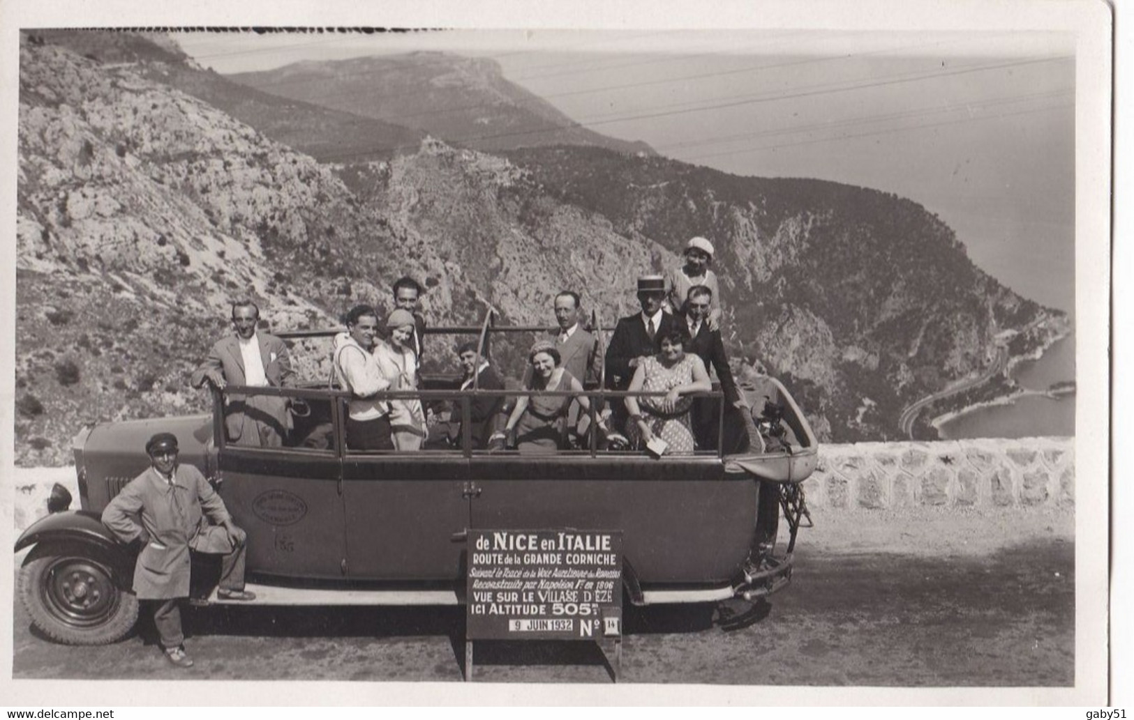 06 EZE Autobus De NIce à Italie 1932, Ref 1026 ; CP06 - Autobús & Autocar