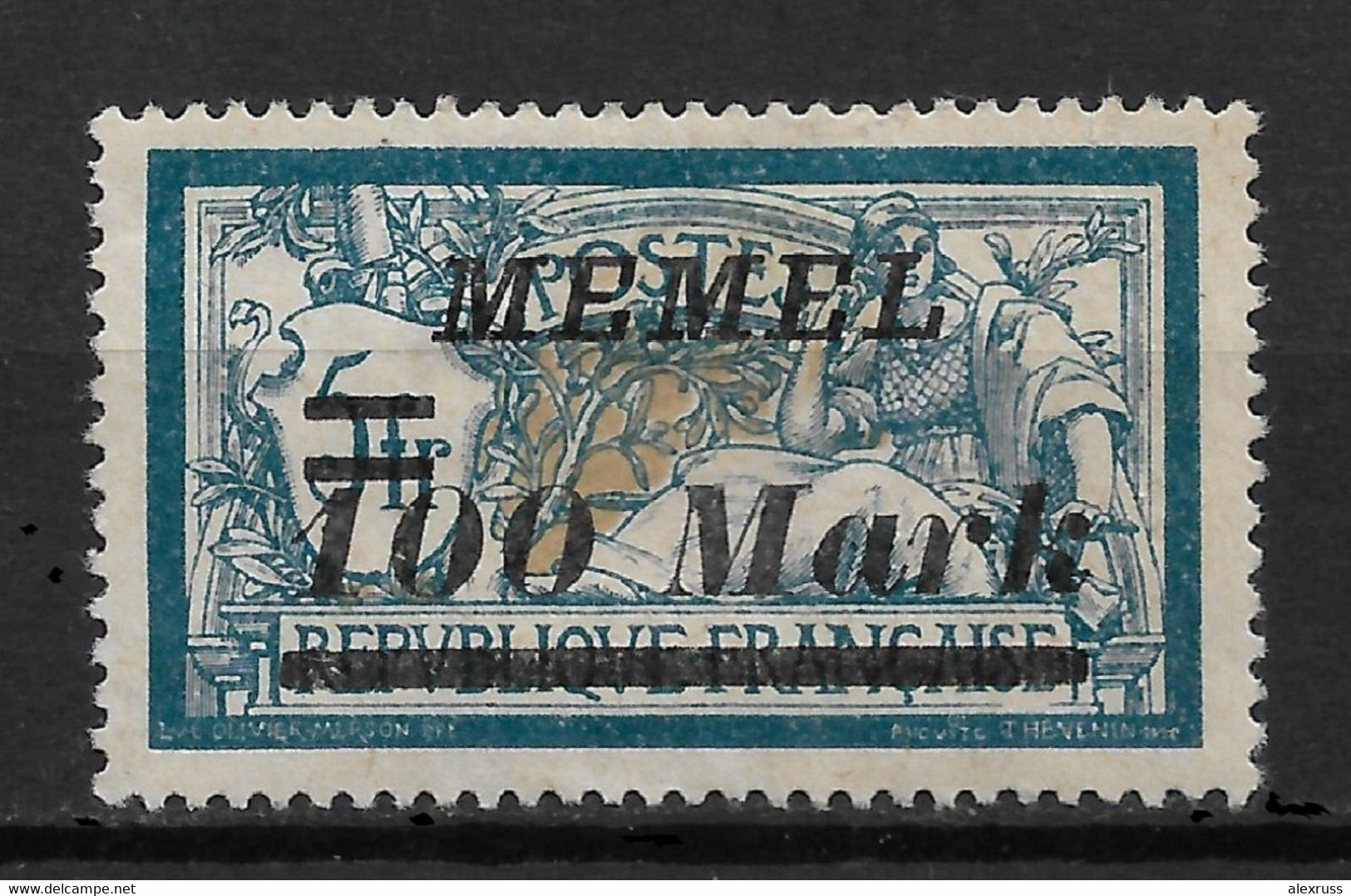 Memel 1922, 100m On 5fr, Scott # 92, VF Mint No Gum !! Lot-1 - Neufs