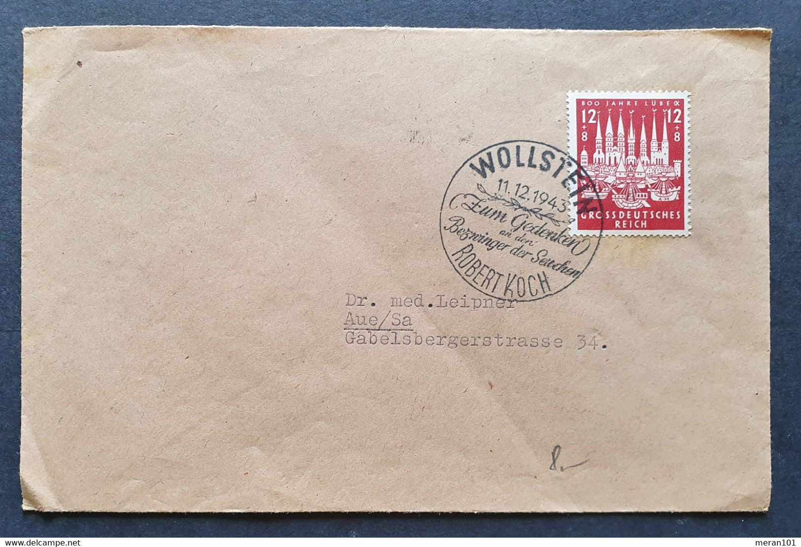 Deutsches Reich 1943, Sonderstempel WOLLSTEIN  Brief Mi 862 - Used Stamps