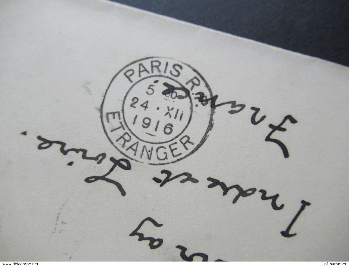 GB 1916 Stempel Maidenhead über Paris Nach Vourvay Rückseitig Aufkleber Mit Wappen / Adler Foy Pour Devoir - Brieven En Documenten