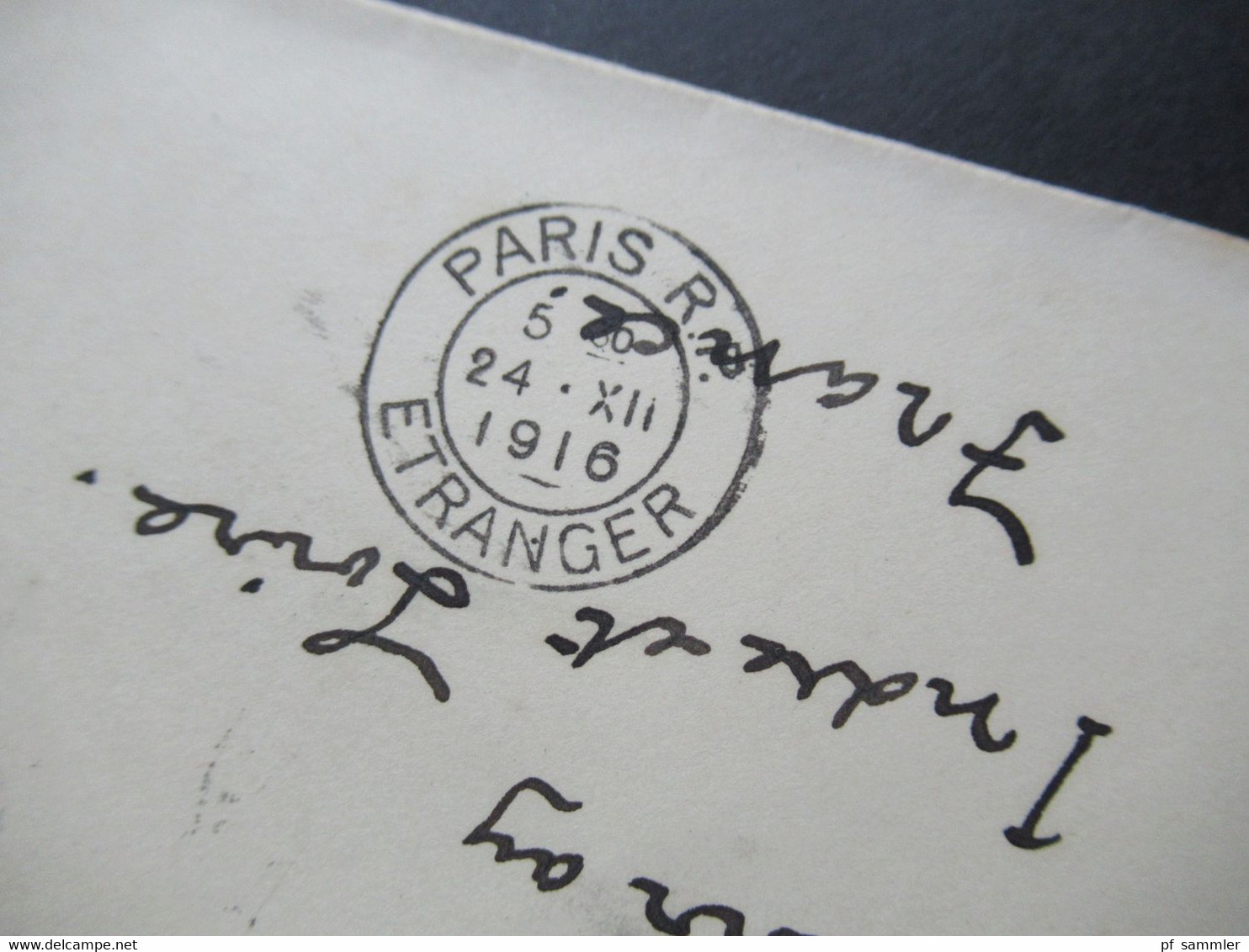 GB 1916 Stempel Maidenhead über Paris Nach Vourvay Rückseitig Aufkleber Mit Wappen / Adler Foy Pour Devoir - Cartas & Documentos