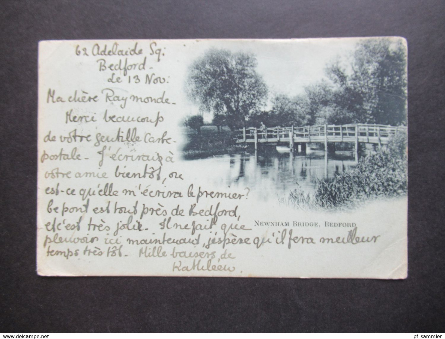 GB 1901 Michel Nr.65 EF Auf Postkarte Newnham Bridge, Bedford Nach Angers Frankreich Gesendet Mit Ank. Stempel - Storia Postale