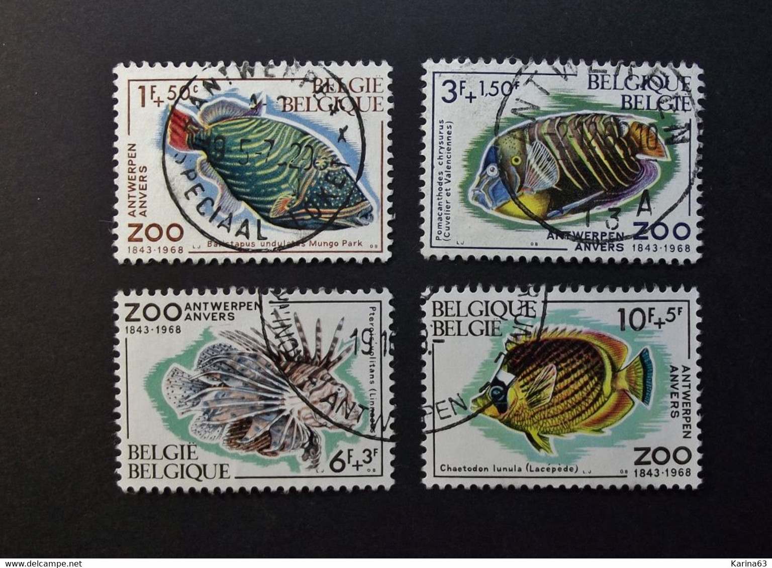 Belgie Belgique - 1968 - OPB/COB N° 1470/73 ( 4 Values)  - De Antwerpse Zoo - Vissen  - Obl. - Gebraucht