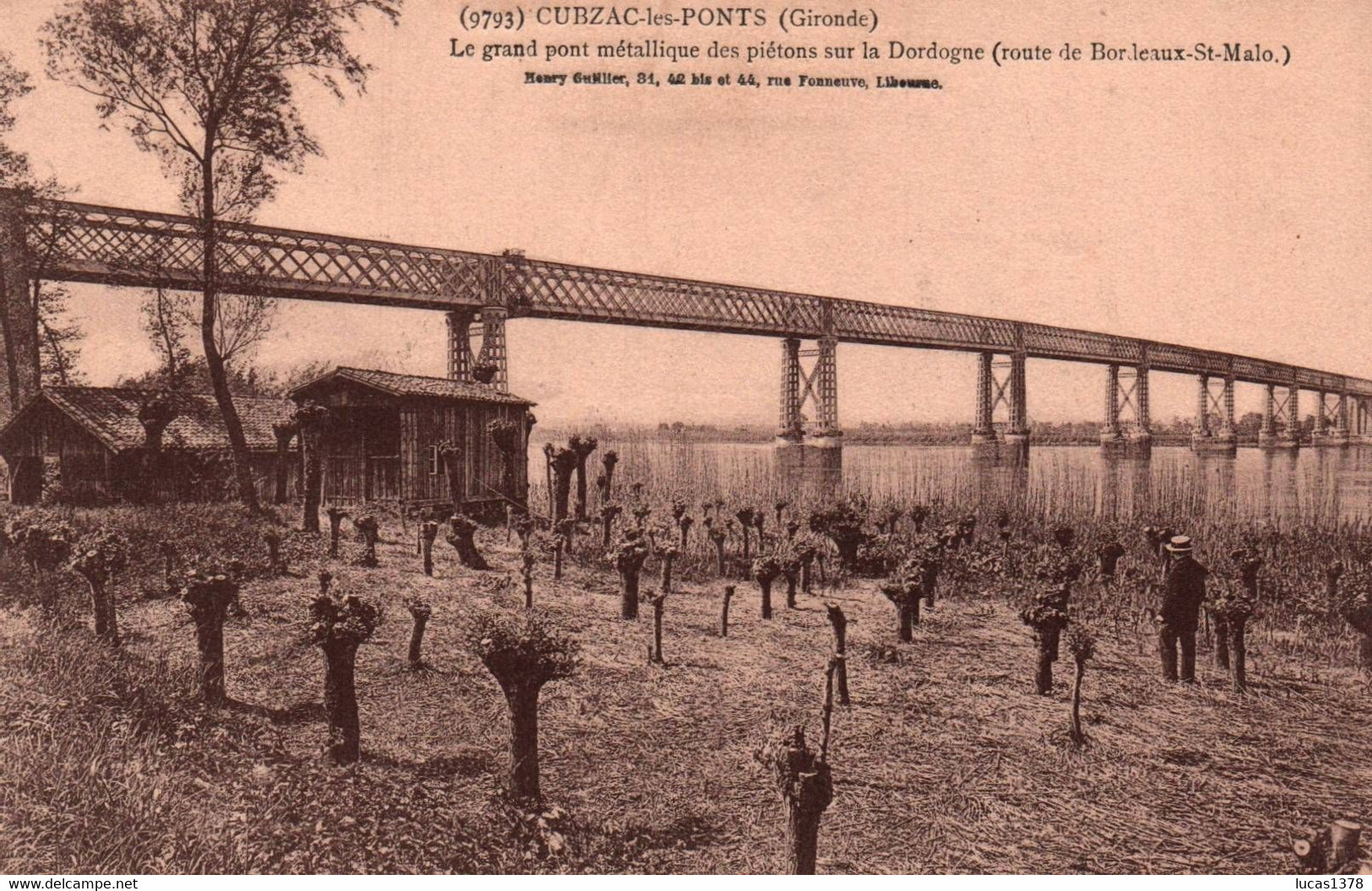 33 / CUBZAC LES PONTS / LE GRAND PONT METALLIQUE DES PIETONS / PLAN RARE / VIGNES - Cubzac-les-Ponts