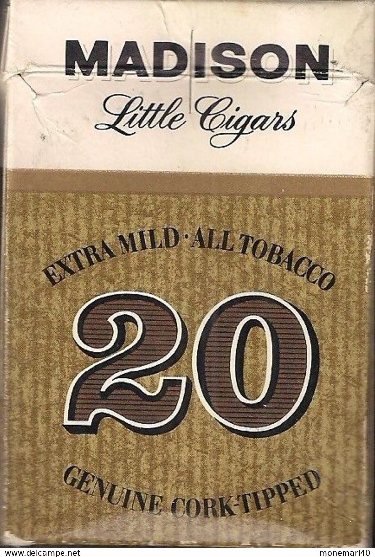 MADISON - LITTLE CIGAR - EXTRA MILD - ALL TOBACCO - MADE BY AMERICA'S FIRST TOBACCO COMPANY. - Contenitore Di Sigari