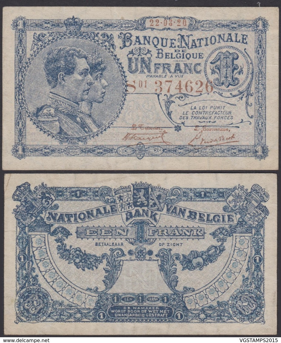 Billet De 1 Francs 22/03/20  (DD) DC1492 - 1 Franc