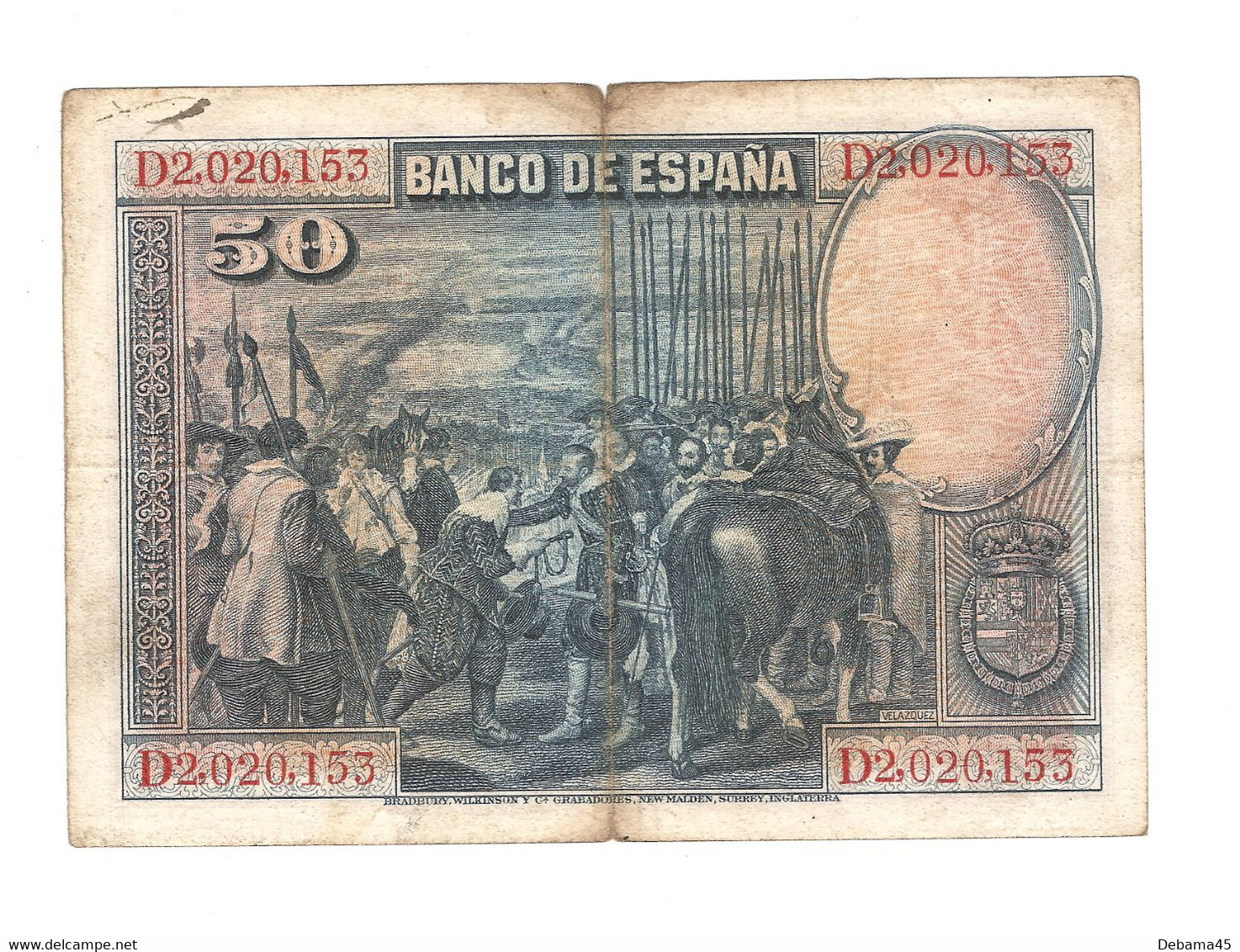 222/ Espagne : 50 Pesetas Du 15/08/1928 - 50 Peseten