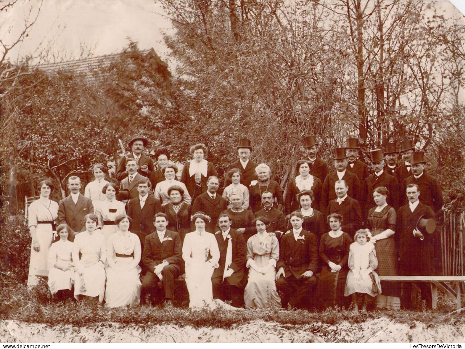 Photo Format 22x16cm De Belle Qualité / Nette - Mariage De Léa - Mailly Le Camp - Oct 1913 - Clarinettiste - Identifizierten Personen