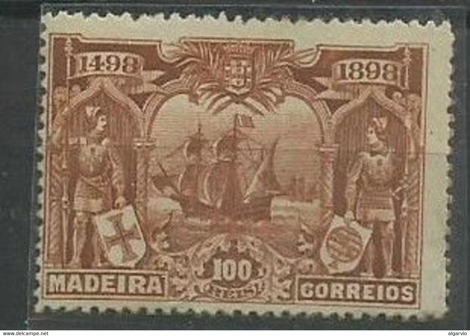 Portugal 1898,Madeira #39 Caminho Da India 100rs Castanho Novo C/ch  ,L143 - Ungebraucht