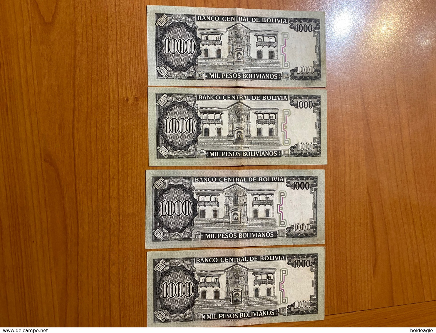 BOLIVIE -Lot De 4 Billets 1000 PESOS 1982 - Bolivien