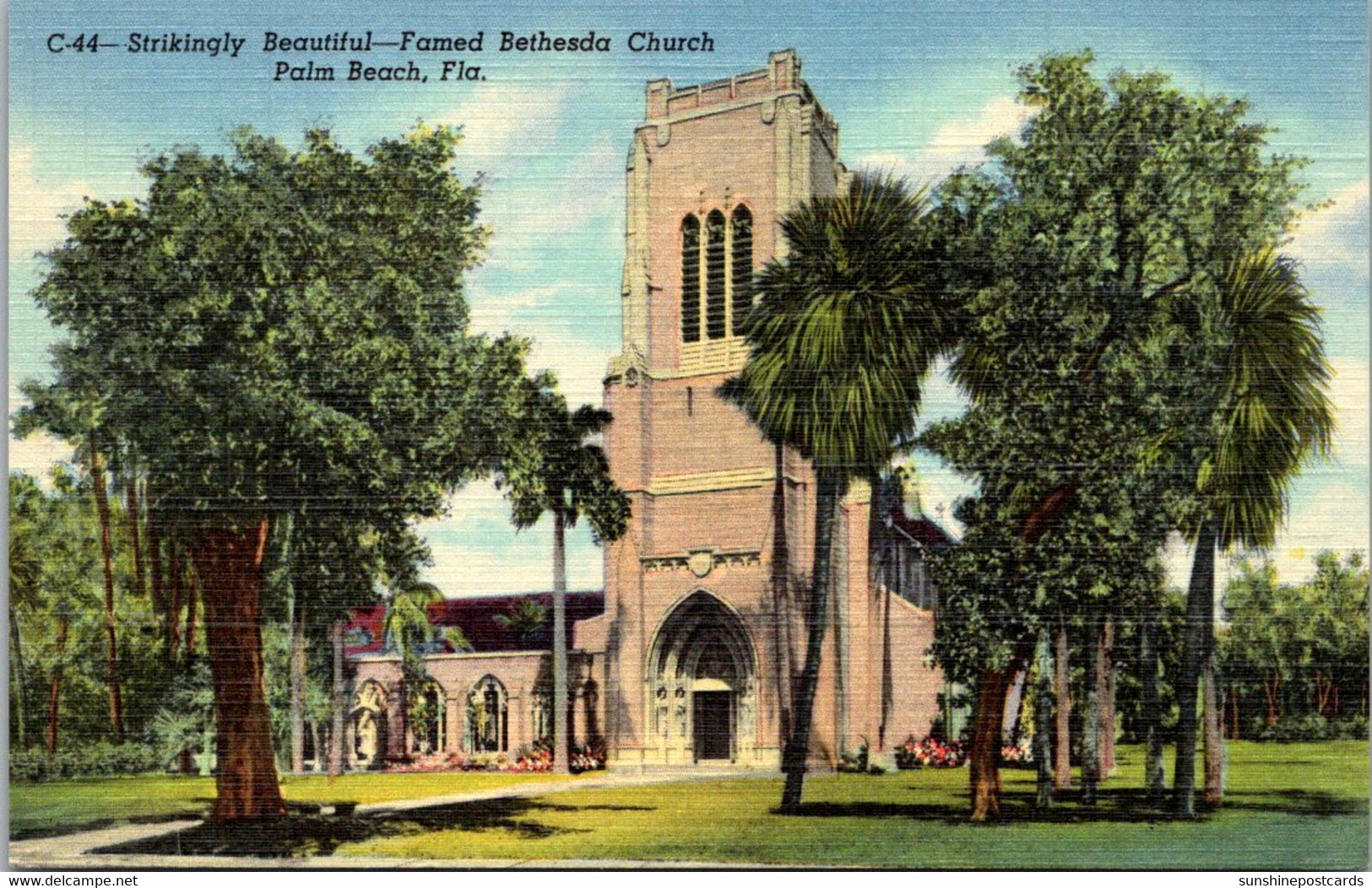 Florida Palm Beach Bethesda By-The-Sea Epsicopal Church Curteich - Palm Beach