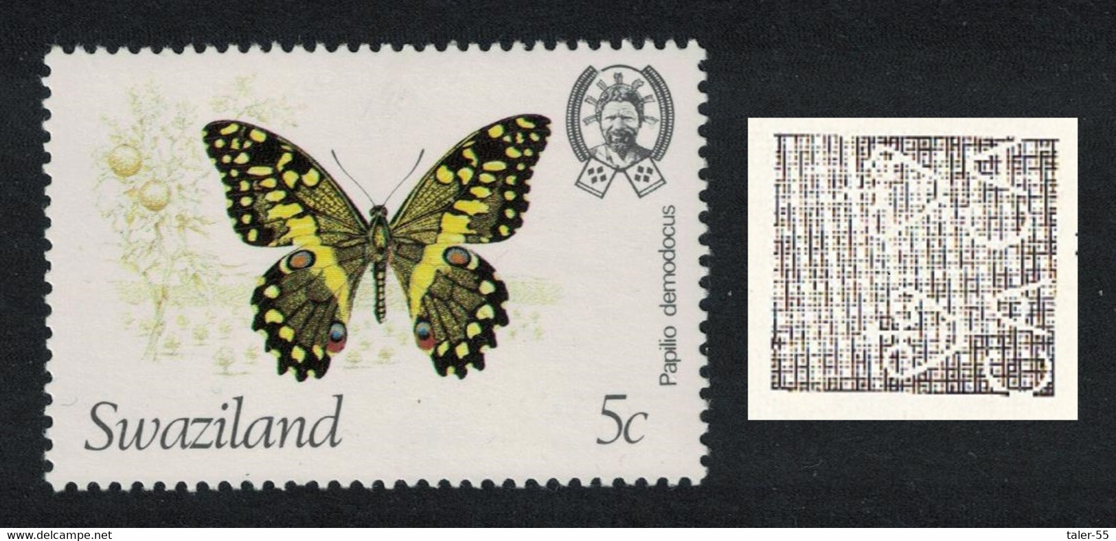 Swaziland Butterfly 'Papilio Demodocus' 5c Wmk Crown To Left 1982 MNH SG#393 - Swaziland (1968-...)