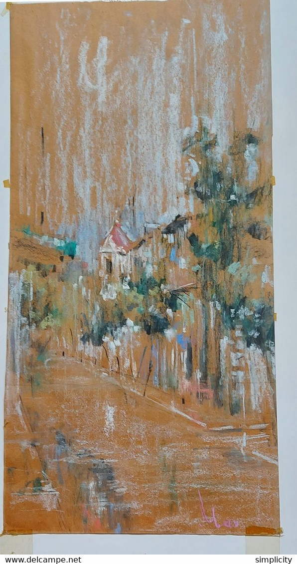 OLD TOWN BATUMI LANDSCAPE BY MARTIROS MORYAN PAPER PASTEL - Pastels