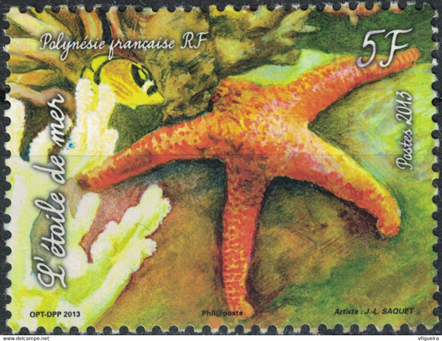 Tahiti 2013 Oblitéré Used Faune Marine Starfish étoile De Mer - Oblitérés