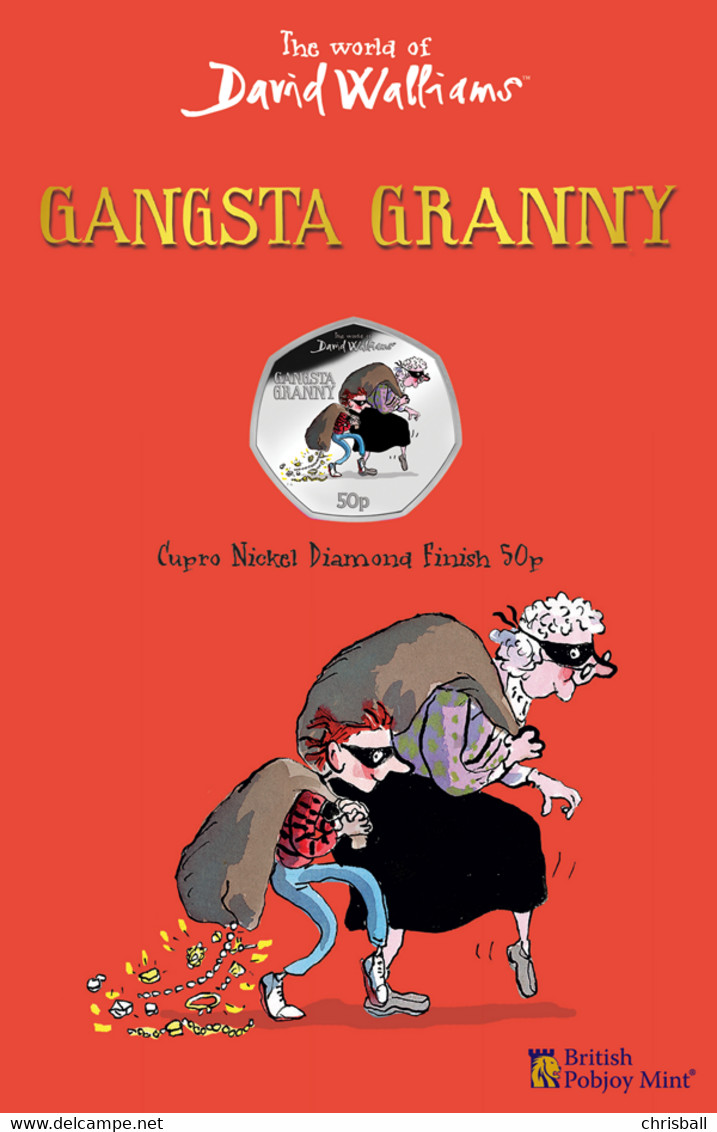 Gibraltar 50p Coloured Coin 2021 'Gangsta Granny' - Uncirculated Laminated Pack - Gibraltar